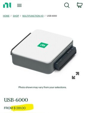 NI USB-6000 DAQ USB Data Acquisition Device | Open Box New | Sealed ESD Bag